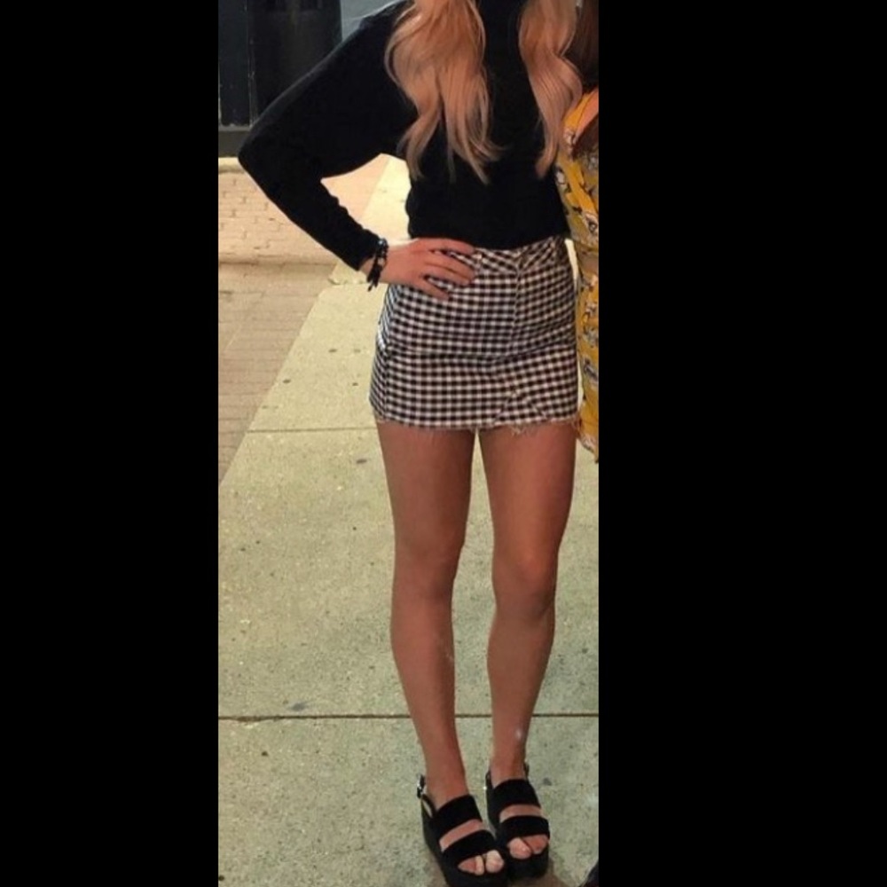 Topshop moto petite size 0 B&W checkered skirt
